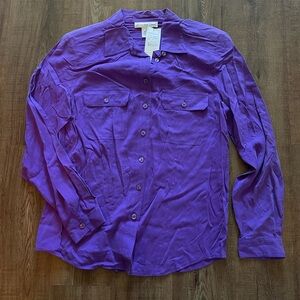 Vintage Anna And Frank Violet Silk Blouse- Small NWT